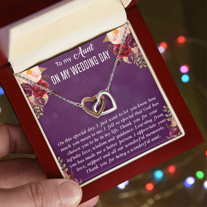 Aunt Of The Bride Interlocking Hearts Necklace Gift Aunt Wedding Gift From Bride Wedding Gift From Bride And Groom Aunt Necklace Gift