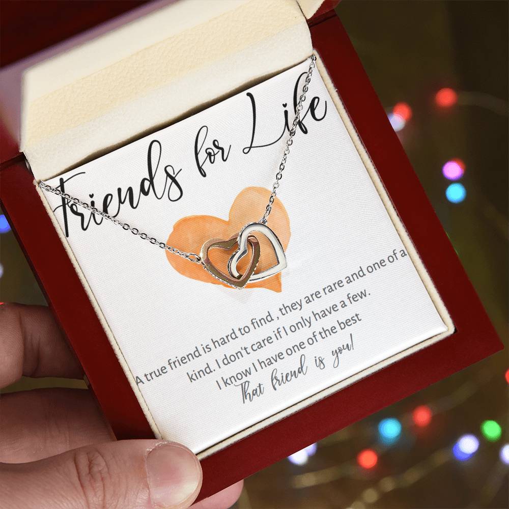 Friends For Life Necklace Interlocking Hearts Necklace