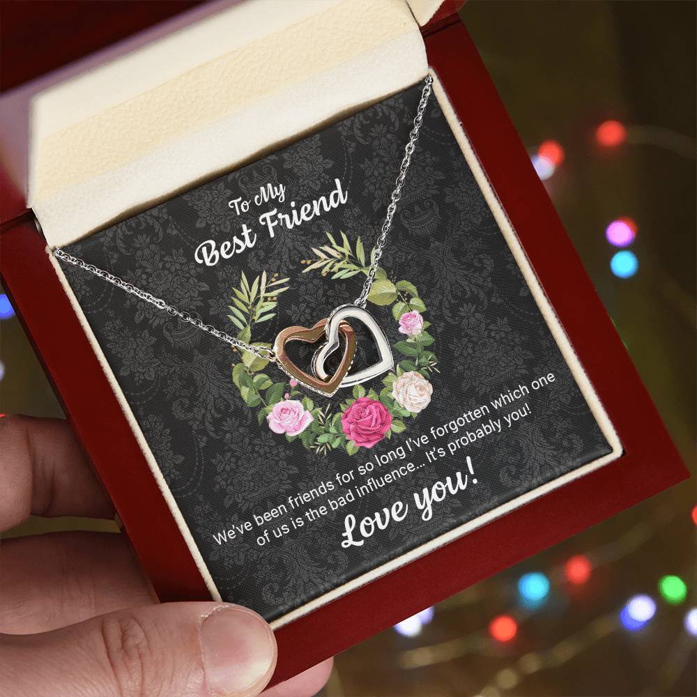 Best Friends Twin Hearts Necklace Interlocking Hearts Necklace