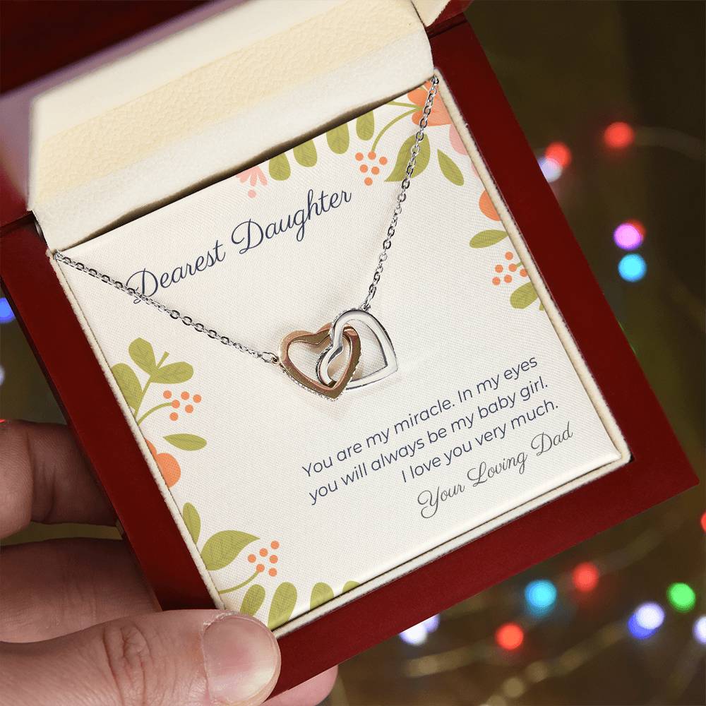Dearest Daughter Interlocking Hearts Necklace