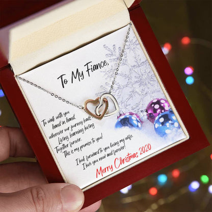 Fiance Interlocking Hearts Necklace Christmas Gift