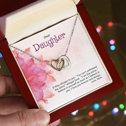 Two Hearts Interlocking Necklace For Daughter Interlocking Hearts Necklace