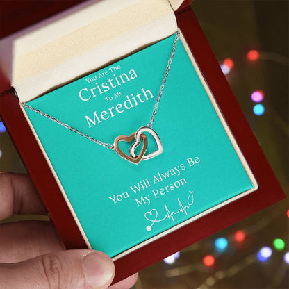 You Are The Cristina To My Meredith Necklace Interlocking Hearts Necklace