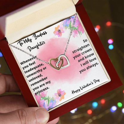 Valentine'S Day Necklace Gift For Daughter Interlocking Hearts Necklace