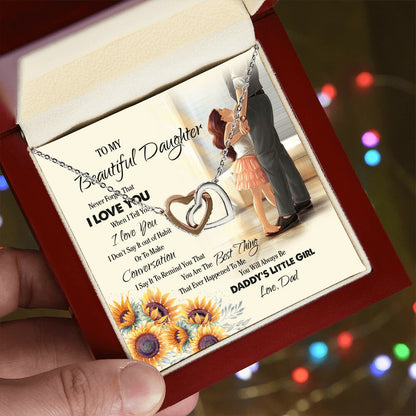 Gift For Daughter Birthday Draduation Gift For Daughter From Dad Necklace For Daughter Jewelry For Daughter Interlock Necklace Interlocking Hearts Necklace