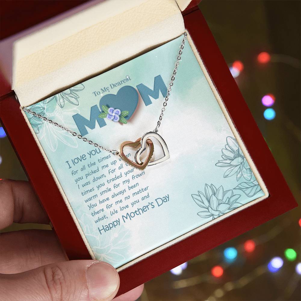 Dear Mom I Love You - Interlocked Hearts Necklace Interlocking Hearts Necklace
