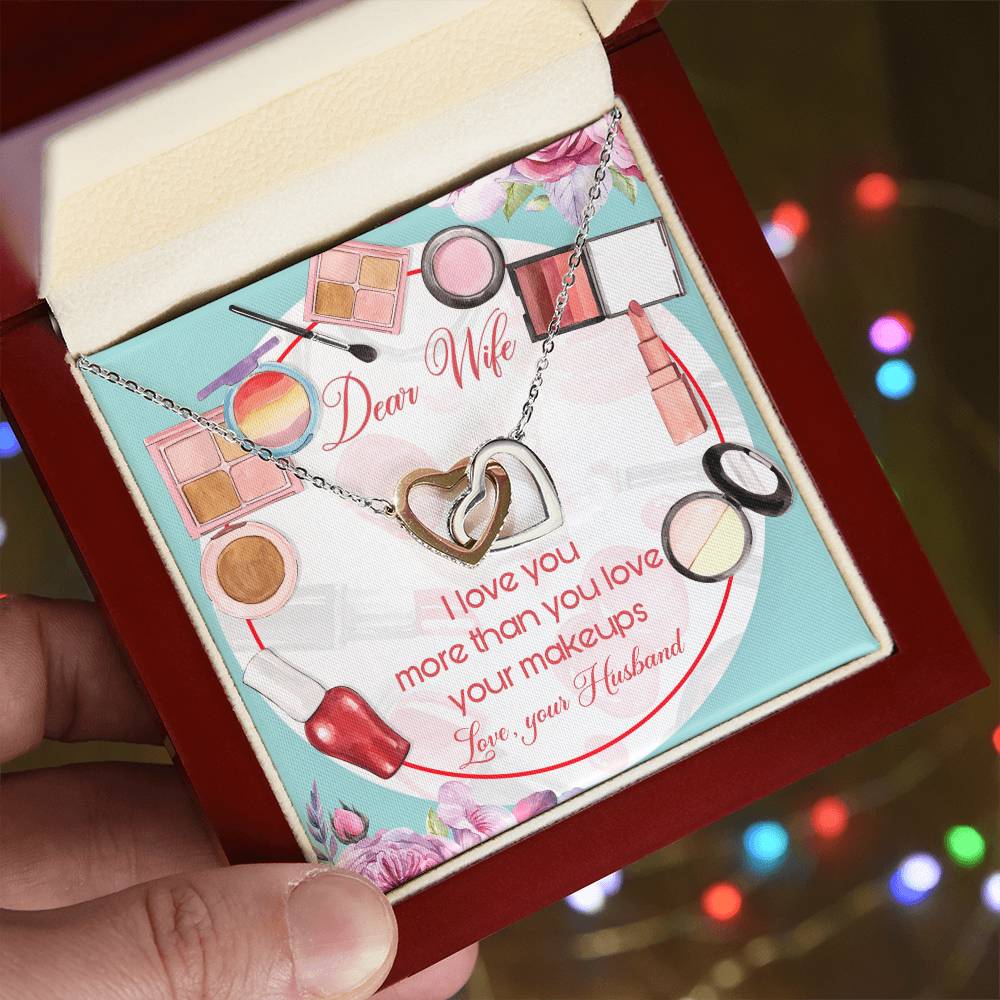 Dear Wife Interlocking Hearts Necklace Message Card