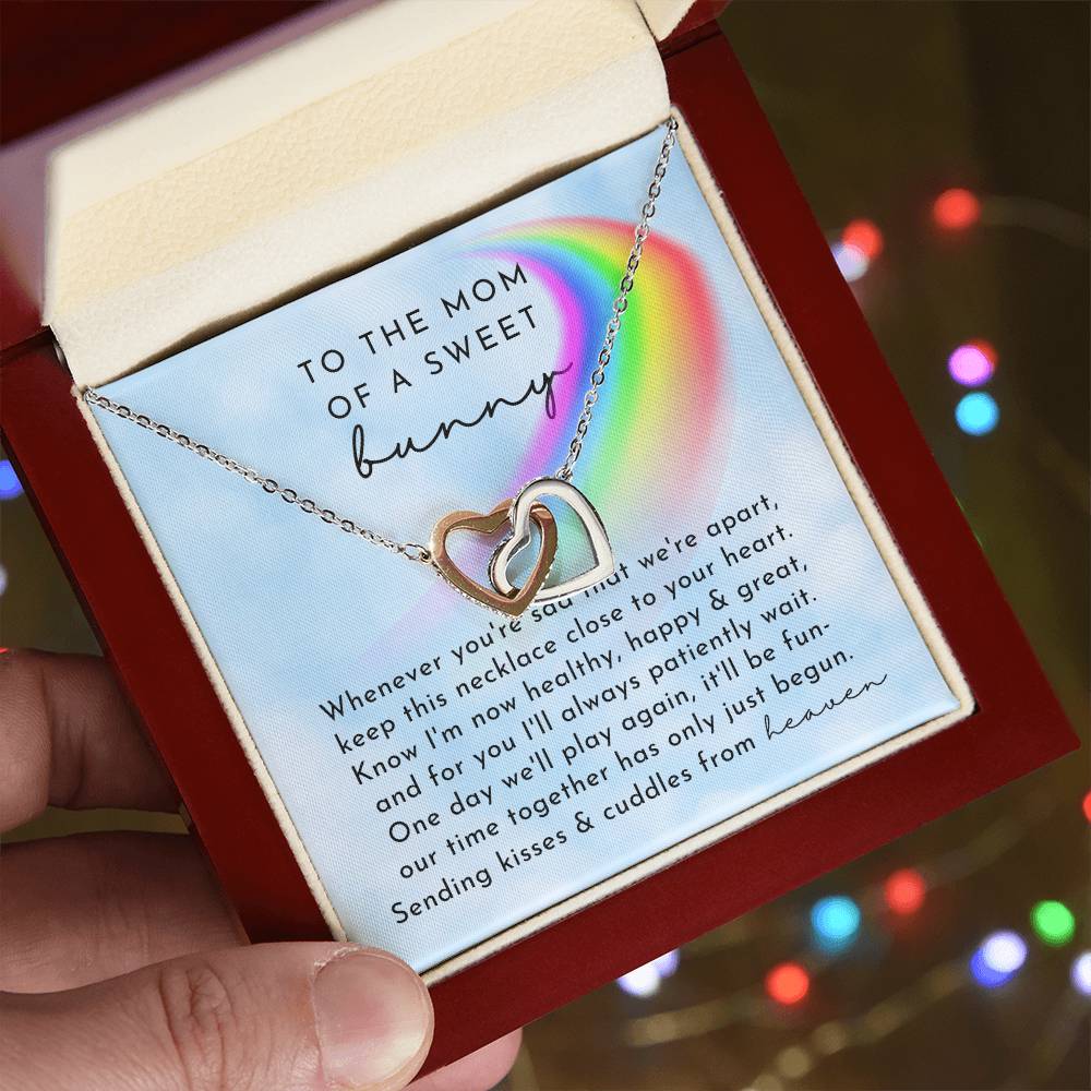 Bunny Memorial Interlocking Hearts Necklace Day Rainbow Remembrance