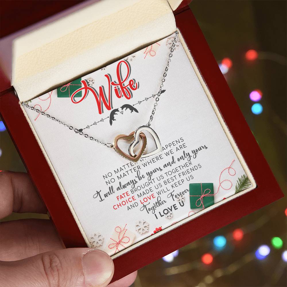 To My Wife Interlocking Hearts Necklace Message Card