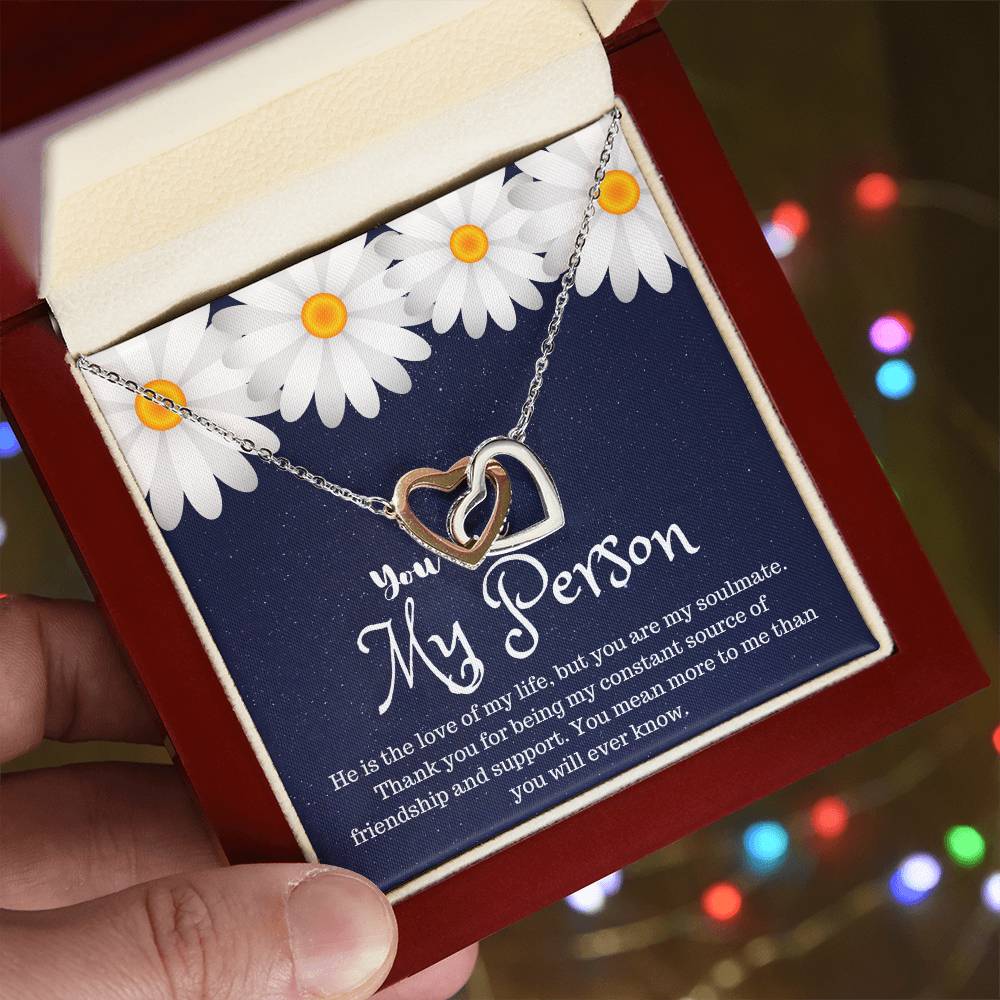 You Are My Person Interlocking Hearts Necklace