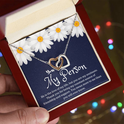 You Are My Person Interlocking Hearts Necklace