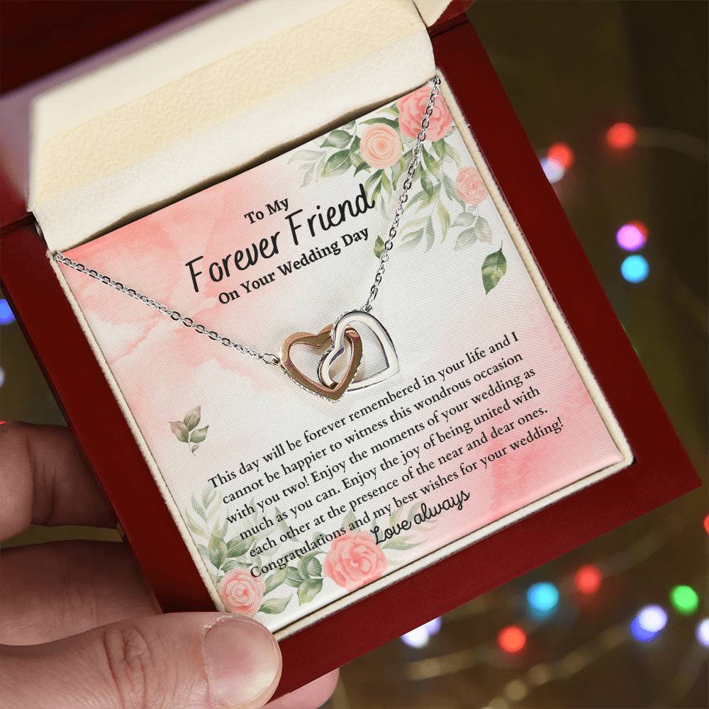 Wedding Gift - To My Best Friend Interlocking Hearts Necklace