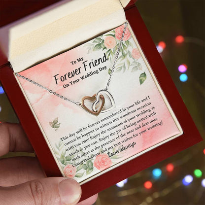 Wedding Gift - To My Best Friend Interlocking Hearts Necklace