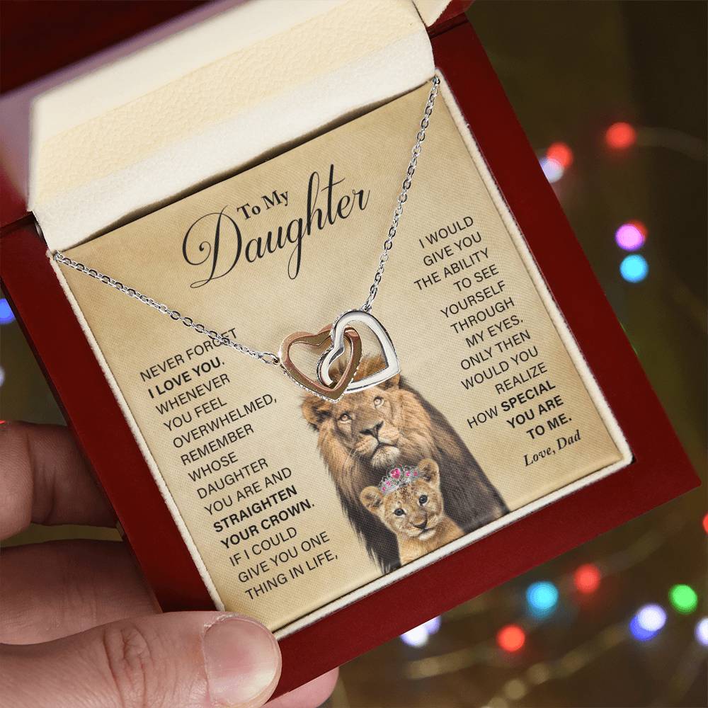 Daughter - How Special You Are To Me- Necklace Interlocking Hearts Necklace