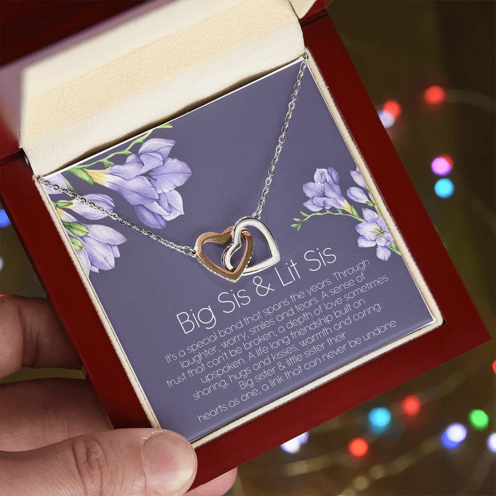 Big Sister And Little Sister Their Hearts As One Interlocking Hearts Necklace Birthday Gift