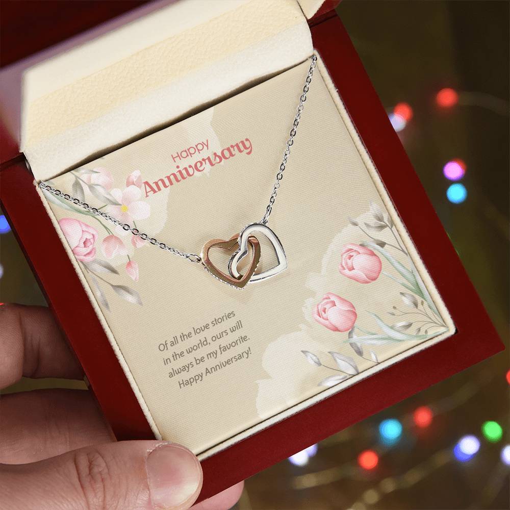 Anniversary Edition Our Story Is Always My Favorite - Interlocking Hearts Necklace