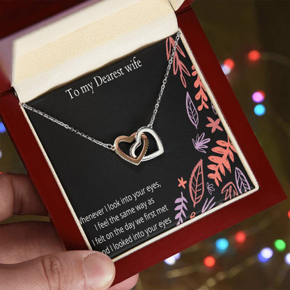 To My Wife Interlocking Hearts Necklace