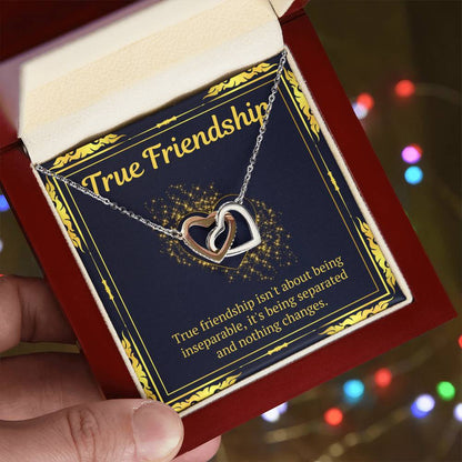 True Friendship Necklace Interlocking Hearts Necklace