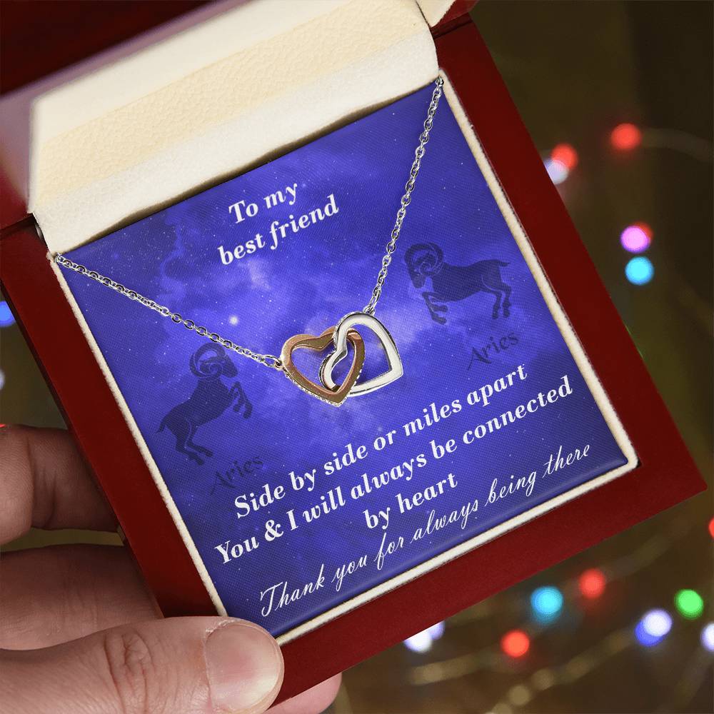 Aries To Aries Best Friend Interlocked Hearts Necklace Interlocking Hearts Necklace