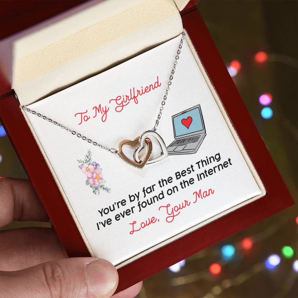 Gift For Girlfriend - Interlocking Heart Necklace Interlocking Hearts Necklace