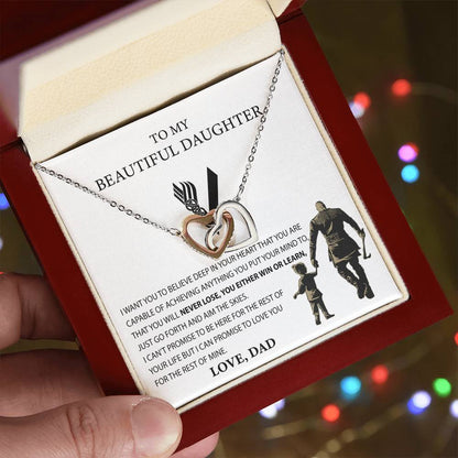 Best Gift For Daughter From Dad Necklace Gift For Daughter From Dad Viking Style Interlocking Heart Necklace For Daughter Interlocking Hearts Necklace
