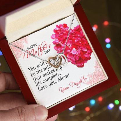 Gift For Mom - Make My Life Complete - The Interlocking Heart Necklace Interlocking Hearts Necklace