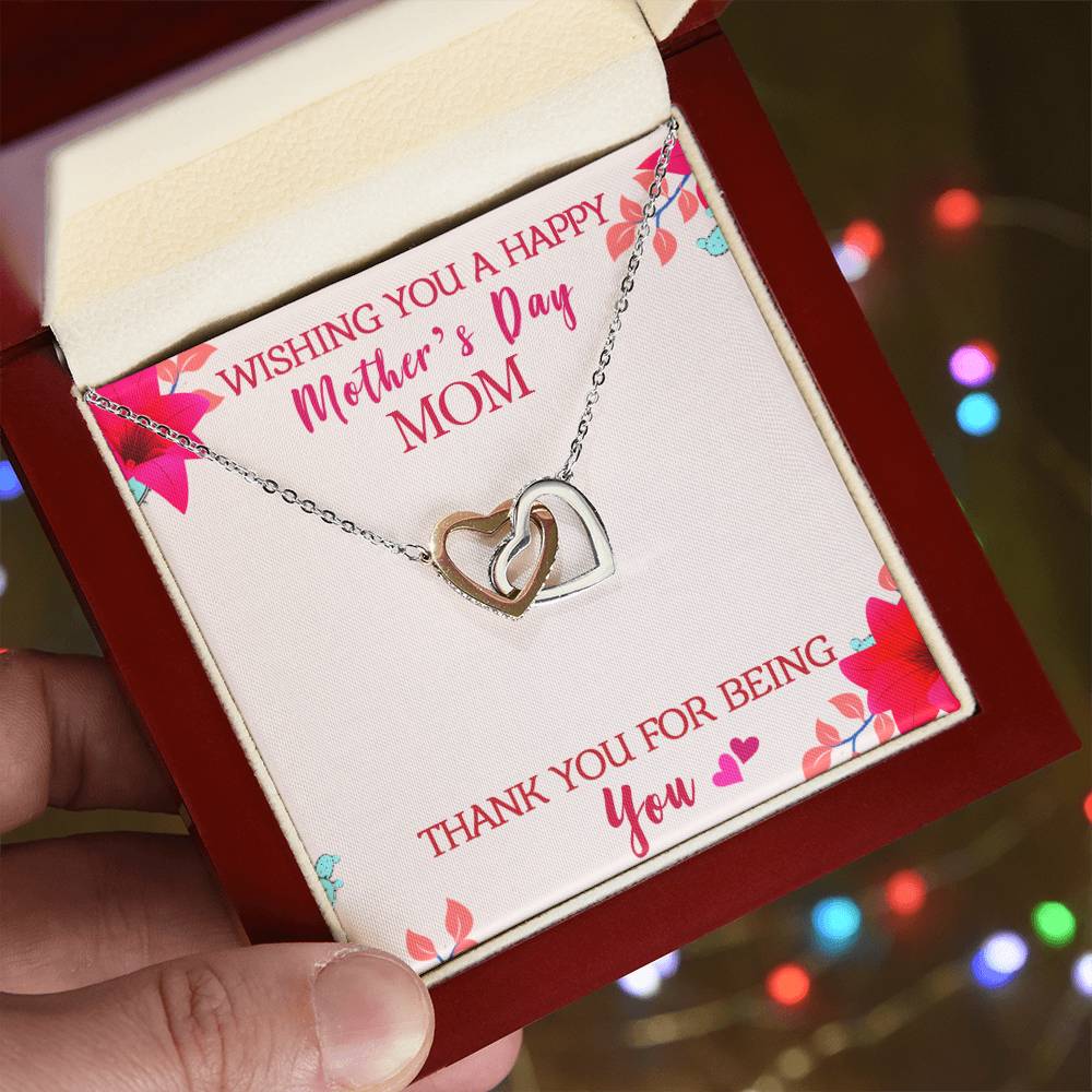 Best Gift For Mom Interlocking Hearts Necklace