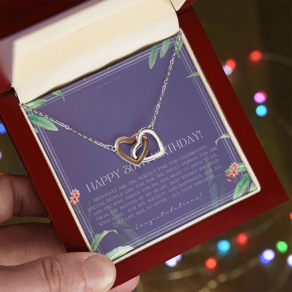 30Th Birthday Gifts For Women Necklace For Her 3 Decade Jewelry 30 Years Old 30Th Birthday Gift Necklace Jewelry Gift For Her Interlocking Hearts Necklace
