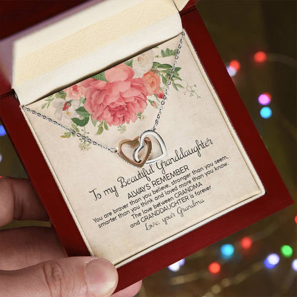 Always Remember - Best Gift For Granddaughter Interlocking Hearts Necklace