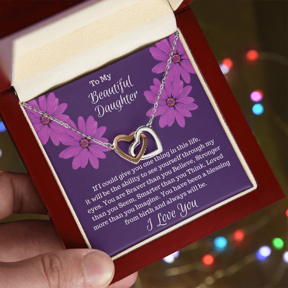 Gift For Daughter - If I Could Give You One Thing. Interlocked Hearts Interlocking Hearts Necklace