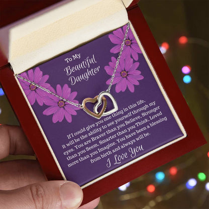 Gift For Daughter - If I Could Give You One Thing. Interlocked Hearts Interlocking Hearts Necklace