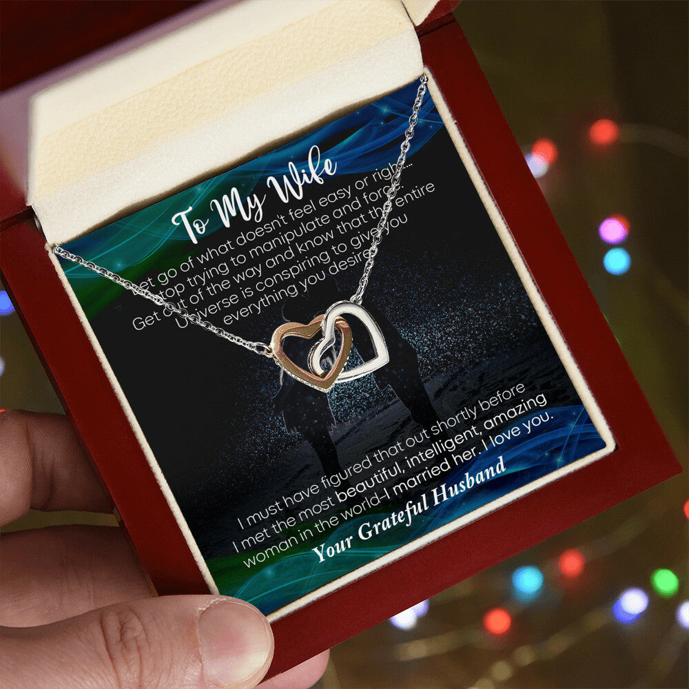 To My Wife Necklace Gift For Wife Necklace For Wife Birthday Gift For Wife Anniversary Gift For Wife Wife Christmas Gift From Husband Interlocking Hearts Necklace
