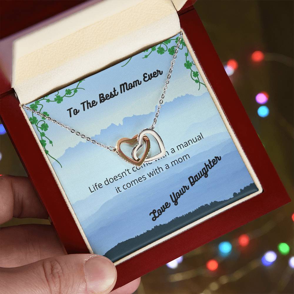 Comes With A Mom Two Hearts Necklace Interlocking Hearts Necklace