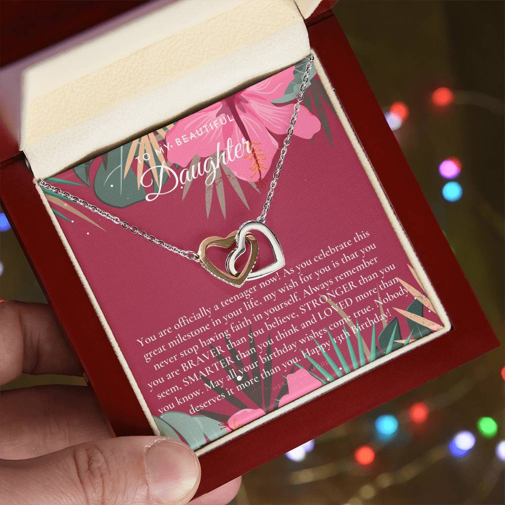 Gift For 13 Year Old Girl Gifts 13Th Birthday Girl 13Th Birthday Gift Thirteenth Birthday Necklace Teen Birthday Gift Official Teenager Interlocking Hearts Necklace