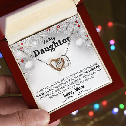 Christmas Gift To My Daughter Interlocking Hearts Necklace