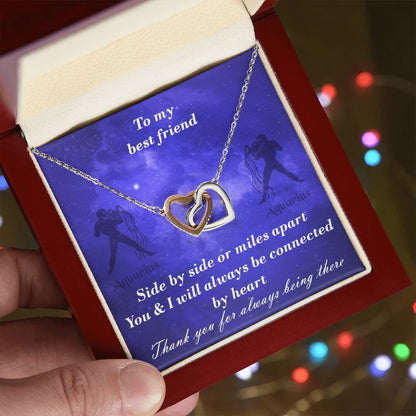 Aquarius To Aquarius Best Friend Interlocked Hearts Necklace Interlocking Hearts Necklace