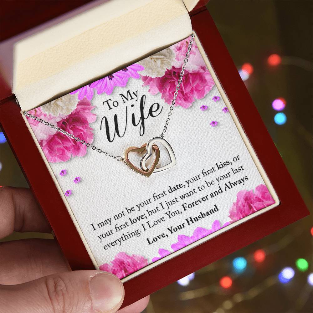 To My Wife Interlocking Hearts Necklace