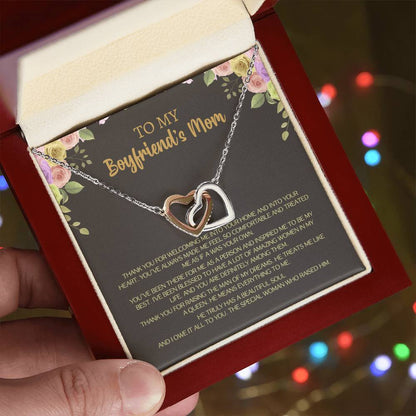 For My Lovely Boyfriends Mom Interlocking Hearts Necklace