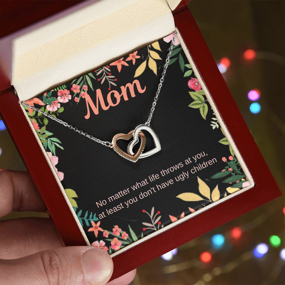 Funny Mom Necklace Interlocking Hearts Necklace