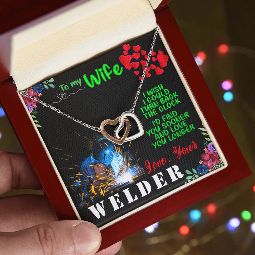 Welder'S Wife Interlocking Heart Necklace Interlocking Hearts Necklace