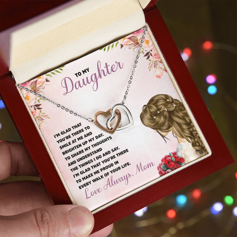 A Special Gift For Daughter Interlocking Hearts Necklace