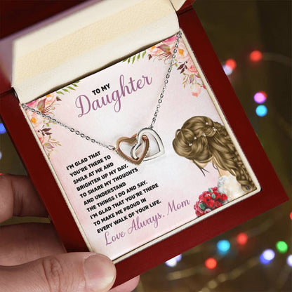 A Special Gift For Daughter Interlocking Hearts Necklace