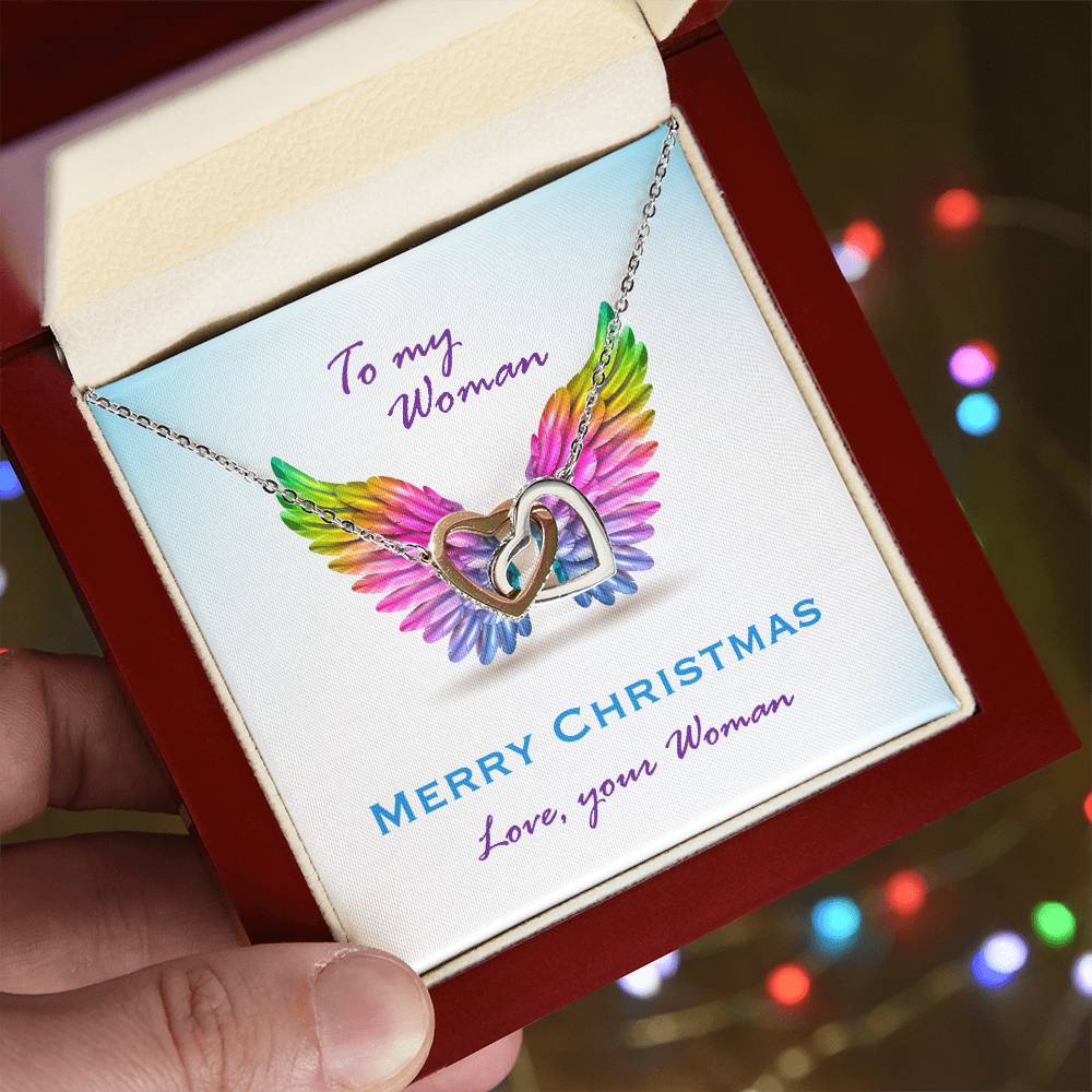 To My Woman Interlocking Hearts Necklace