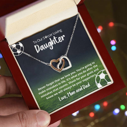 We Love You Shoot For Goals Necklace Interlocking Hearts Necklace