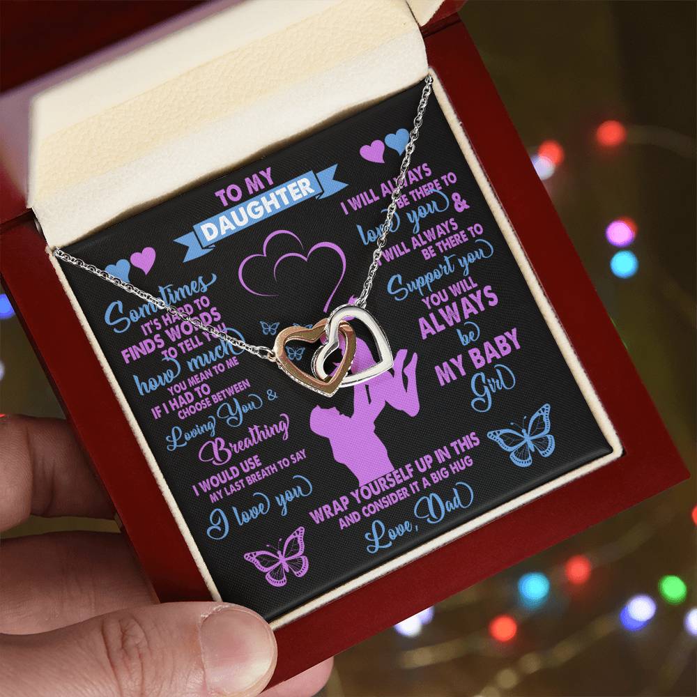 Gift For Daughter Interlocking Hearts Necklace