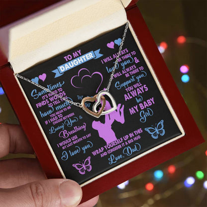 Gift For Daughter Interlocking Hearts Necklace