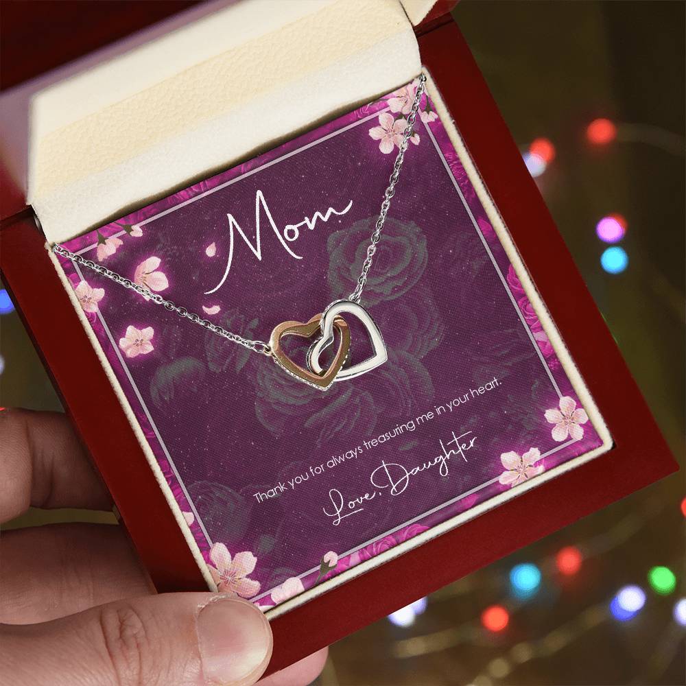 Daughter'S Gratitude Necklace Interlocking Hearts Necklace