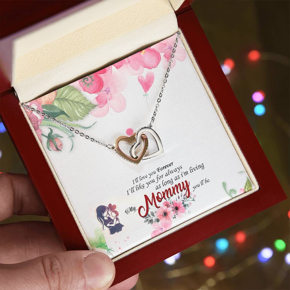 Cute Jewelry Gift For Mom Interlocking Hearts Necklace
