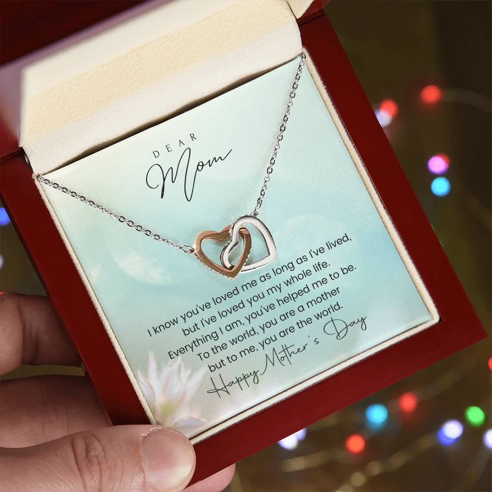 You Are The World Mother'S Day Double Hearts Interlocking Hearts Necklace