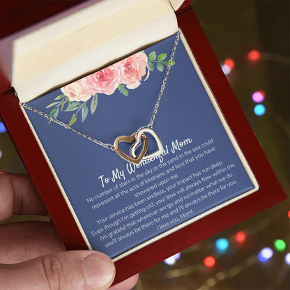 Wonderful Mom From Daughter Interlocking Hearts Necklace